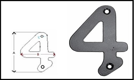 CAST IRON NUMERAL “4”